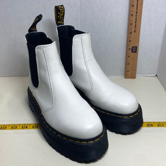 Dr. Martens Shoes - Dr. Martens Women’s Quad Chelsea Boots Size 9 Platform white and black